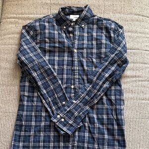 Sonoma Navy and White Plaid Men's Shirt